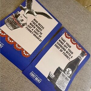 NEW Set of 2 Fernet Branca Poster Summer Blue & Red Italian Amaro